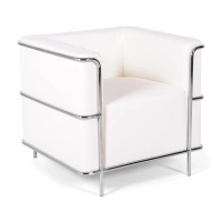 Fauteuil « Torino » en cuir italien | Structure en acier inoxydable