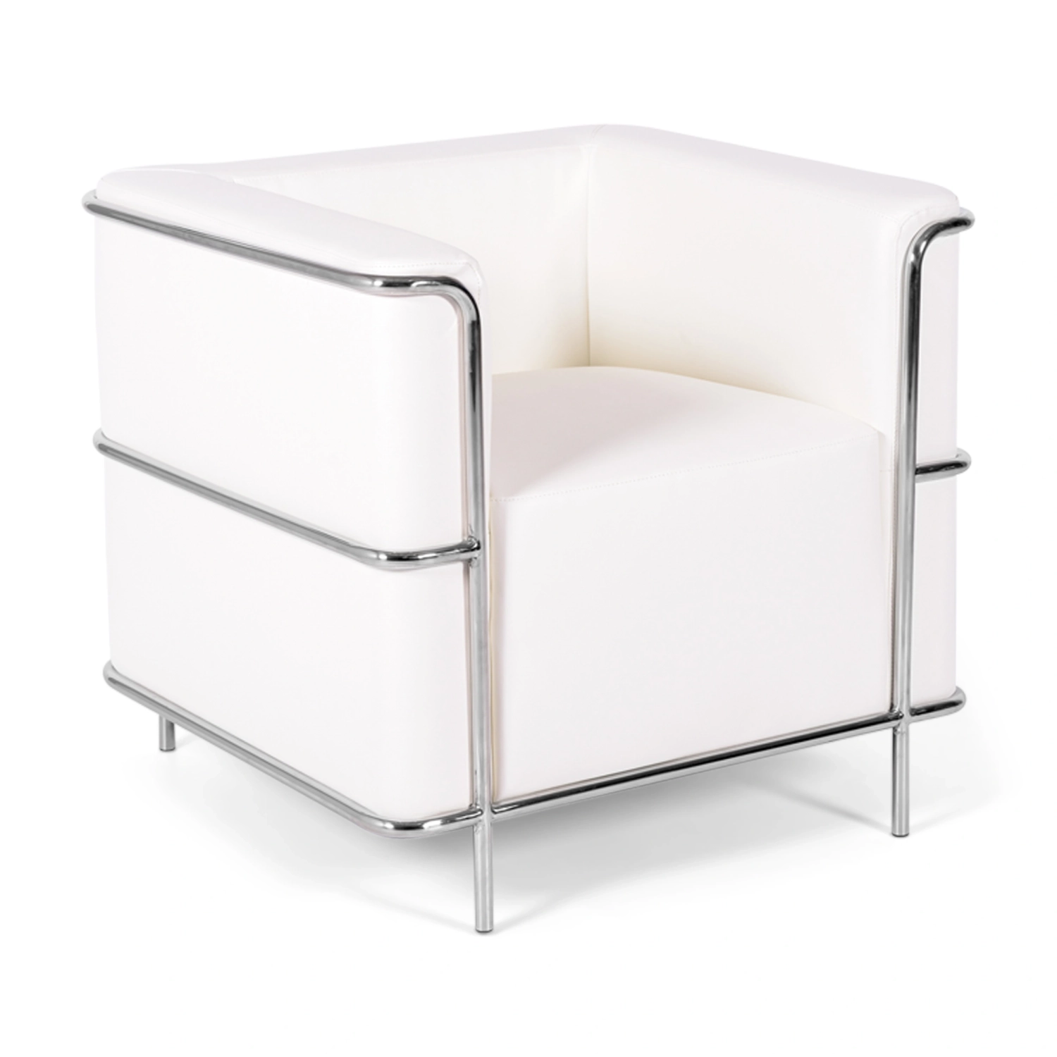Torino fauteuil van Italiaans leer | Roestvrijstalen frame