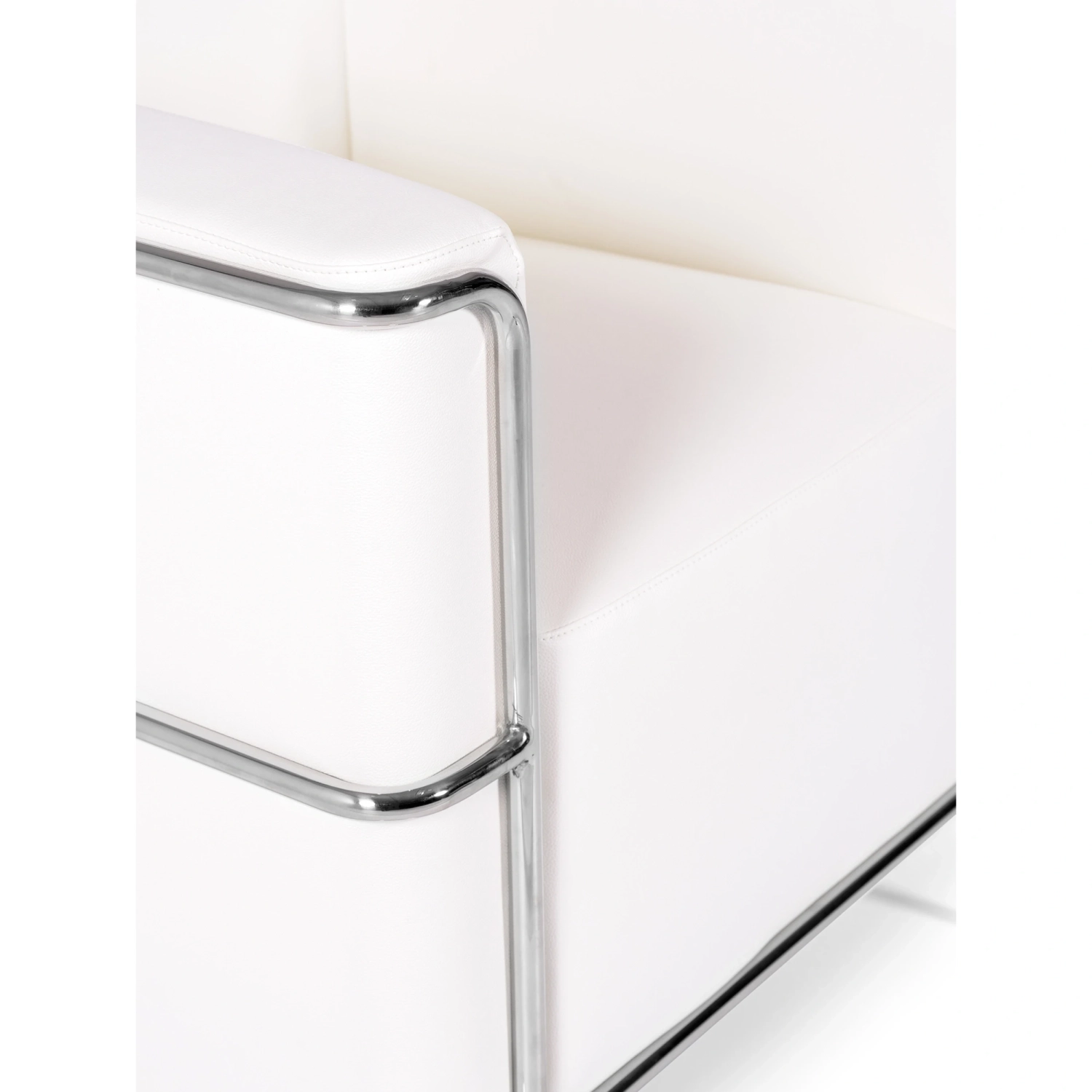 Torino fauteuil van Italiaans leer | Roestvrijstalen frame