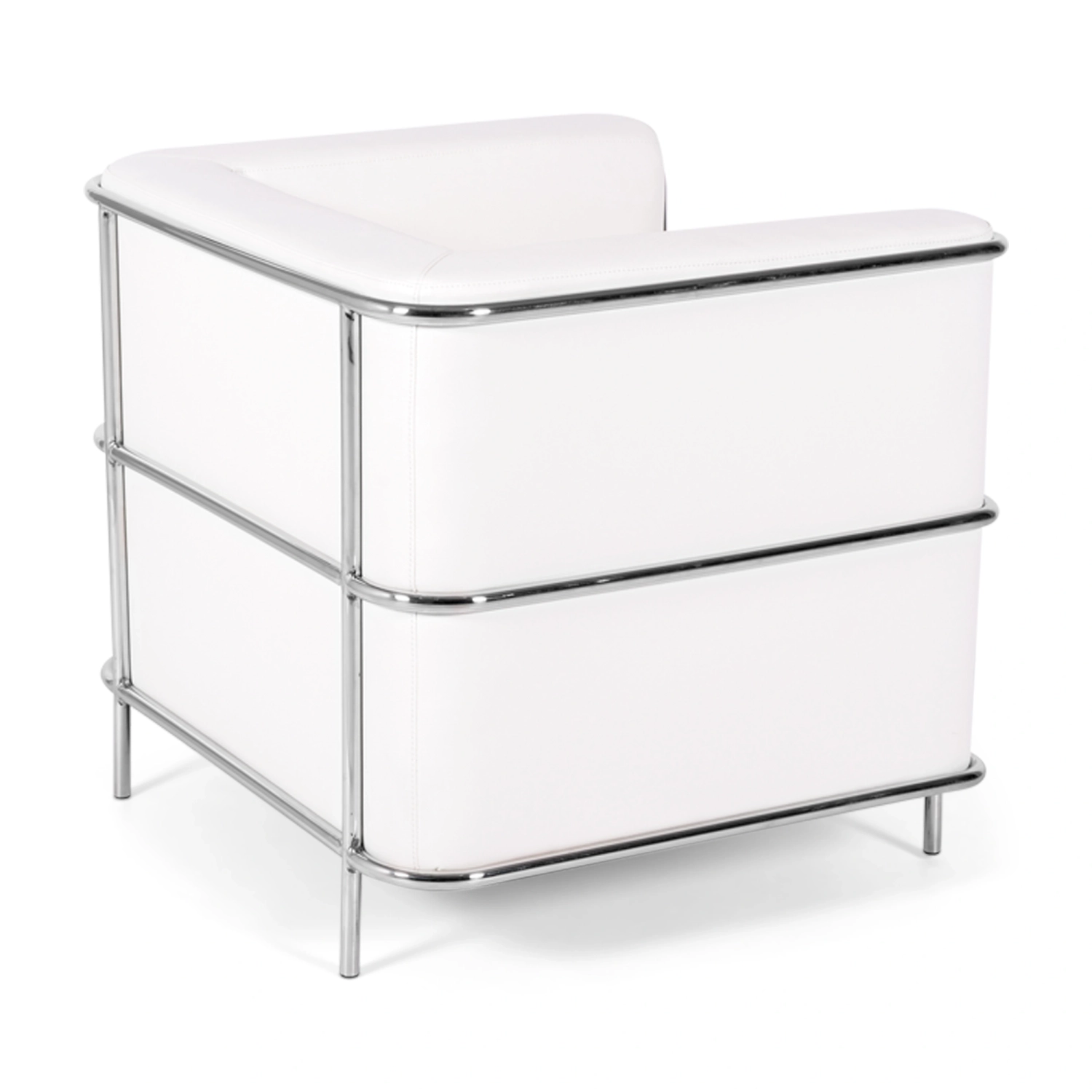 Torino fauteuil van Italiaans leer | Roestvrijstalen frame