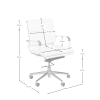 Task Silla de escritorio de alta gama | Silla de oficina de cuero italiano con ruedas
