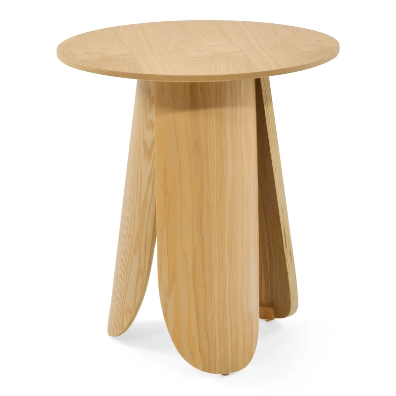 Pluto Scandinavian Ash Wood Side Table (50 cm)