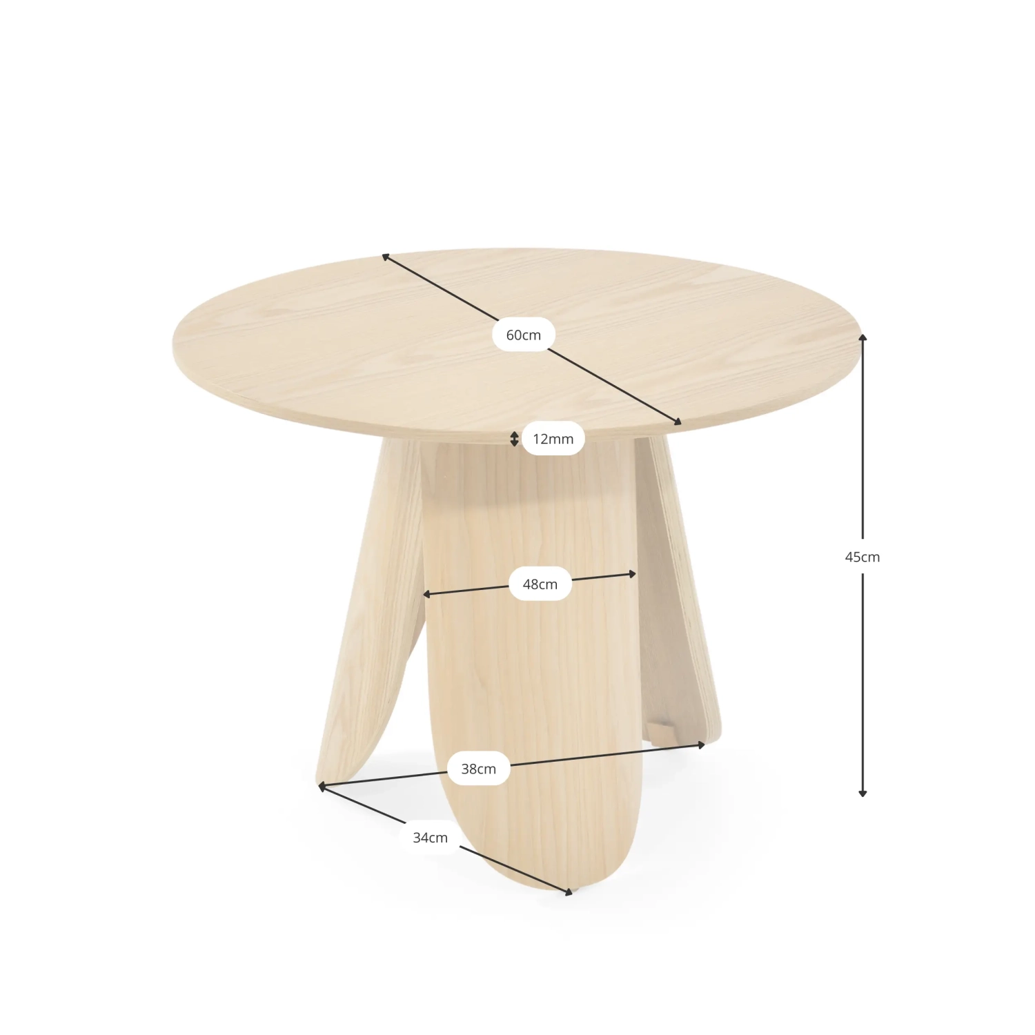 Table d'appoint « Pluto » en frêne scandinave
