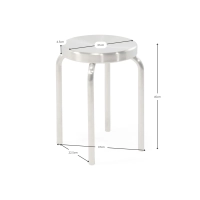 Delaware 45 cm Niedriger Hocker aus Edelstahl | Moderner Designer-Hocker