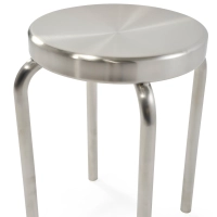 Banco baixo Delaware de 45 cm em aço inoxidável | Banco de design moderno