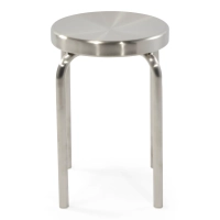 Delaware 45 cm Niedriger Hocker aus Edelstahl | Moderner Designer-Hocker