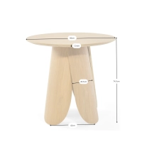 Mesa de jantar redonda de estilo escandinavo em madeira de freixo