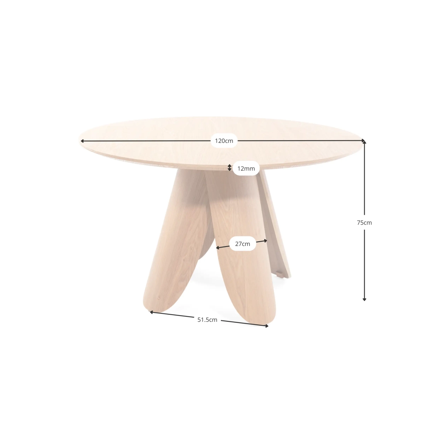 Pluto Scandinavian Round Dining Table
