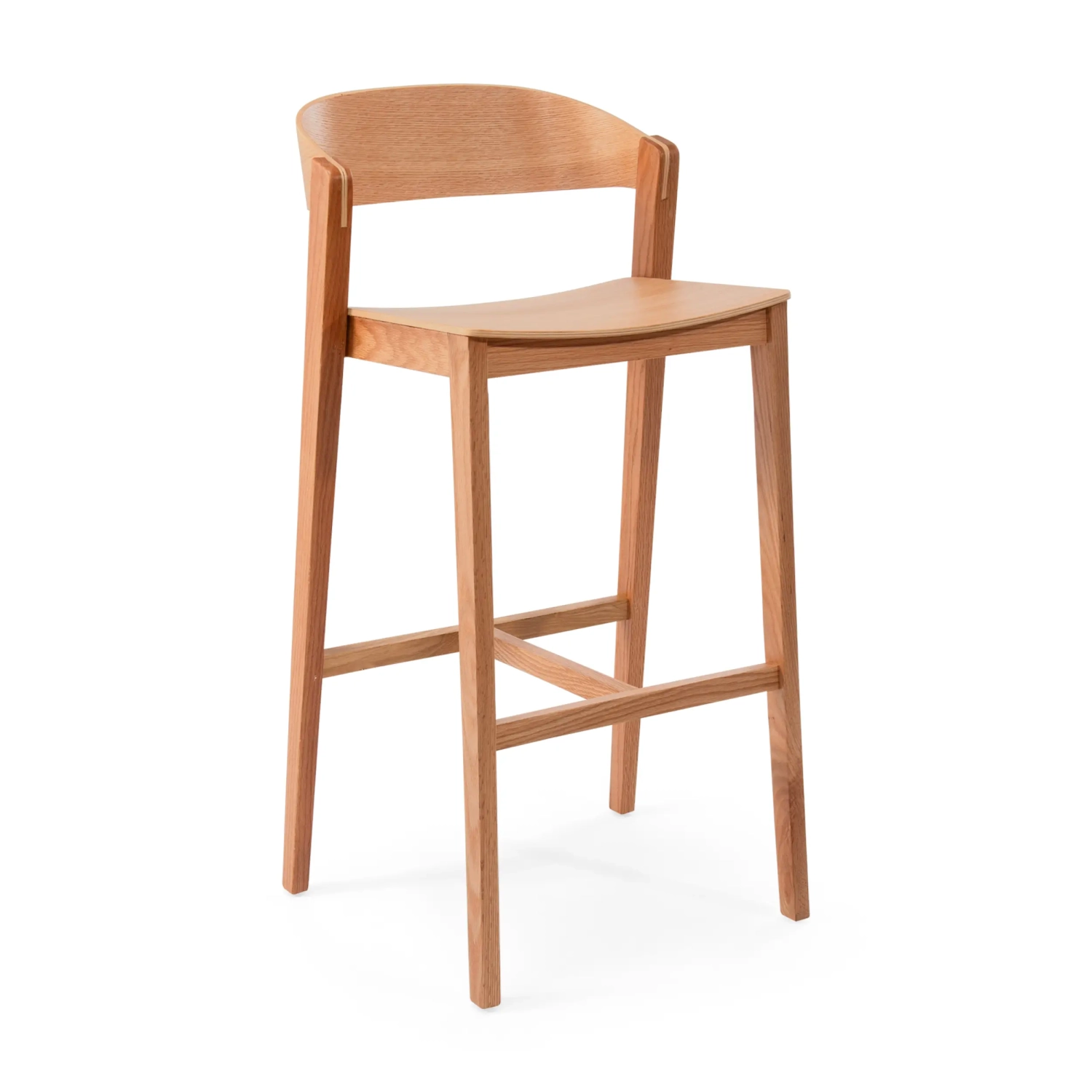 Soho Skandinavischer Barhocker 76 cm | Eiche oder Nussbaum