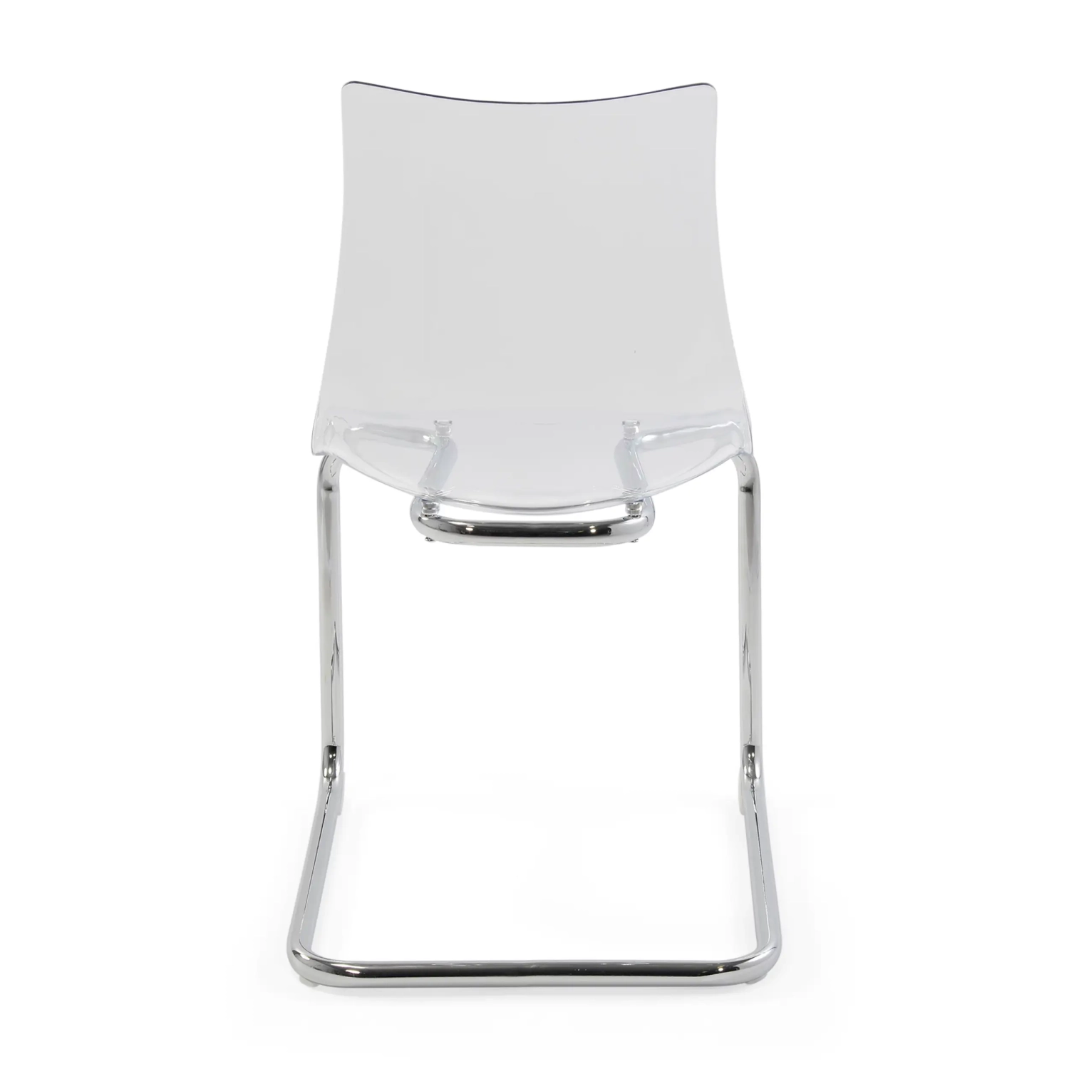 Silla de diseño «Dresden» transparente | Policarbonato y acero cromado
