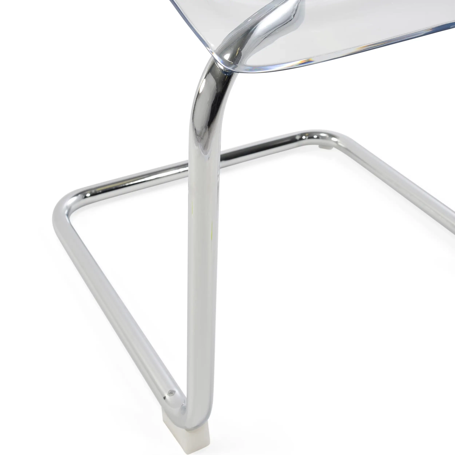 Silla de diseño «Dresden» transparente | Policarbonato y acero cromado