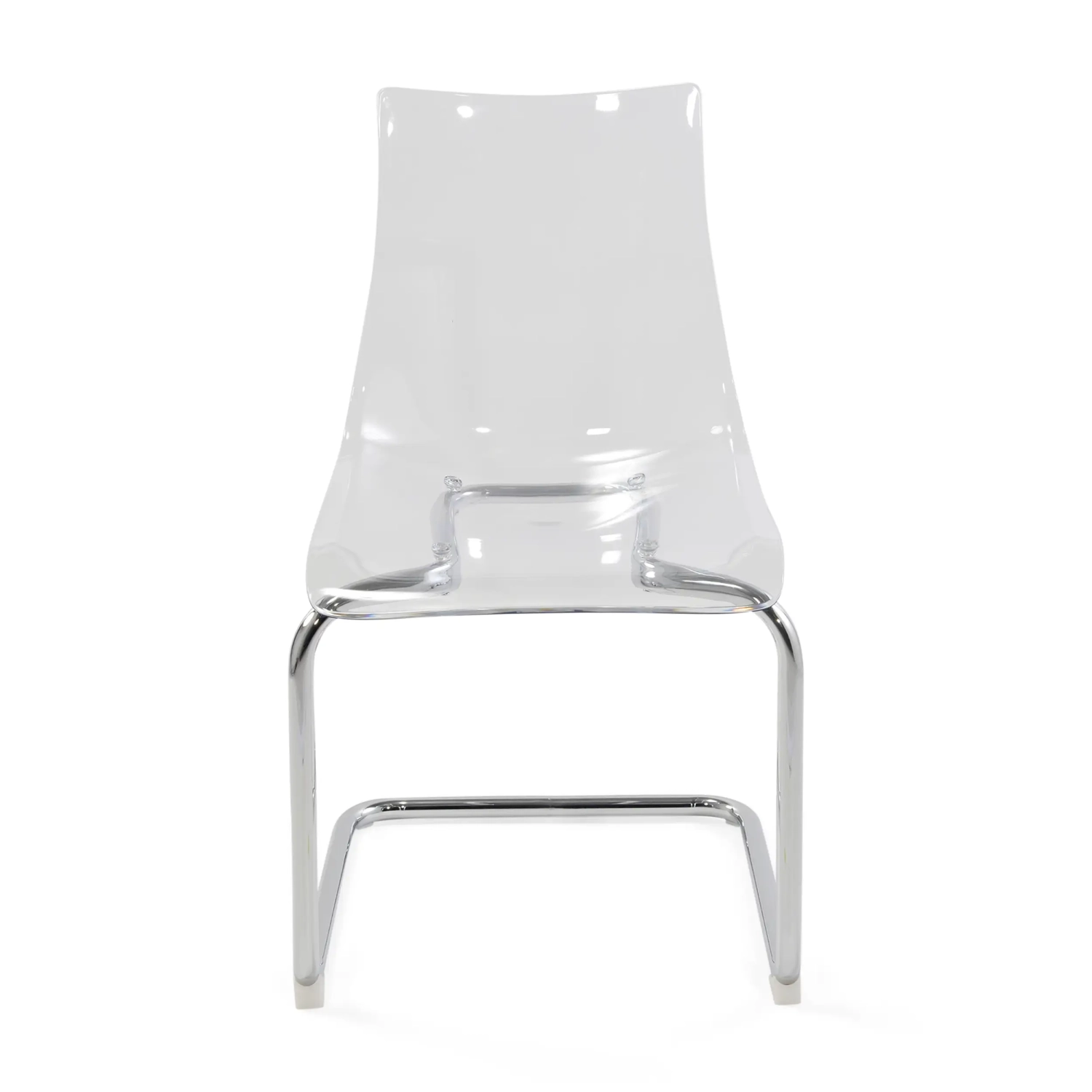 Cadeira de design transparente Dresden | Policarbonato e aço cromado