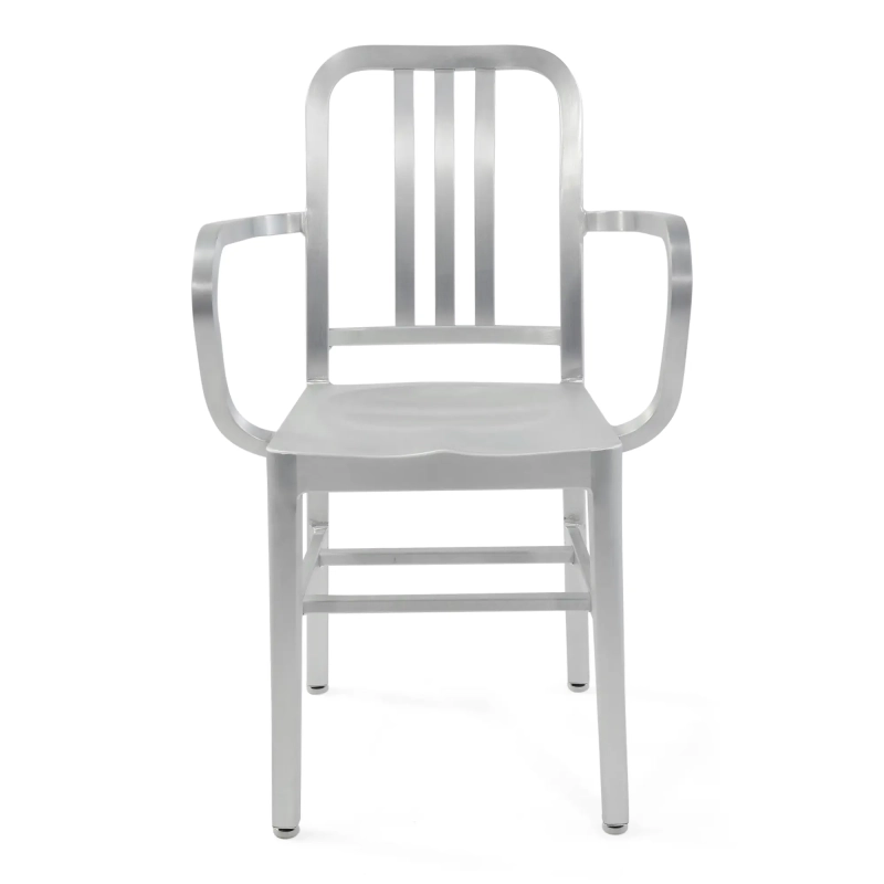 Chaise industrielle en aluminium Navi Army avec accoudoirs | Pour l'intérieur et l'extérieur