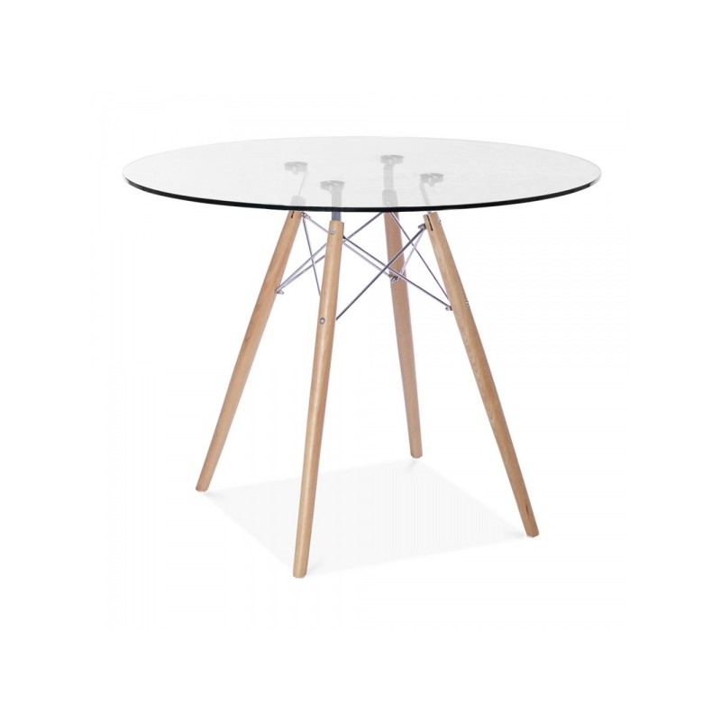 Skleněný stylový stůl furmod Eames (90 cm)