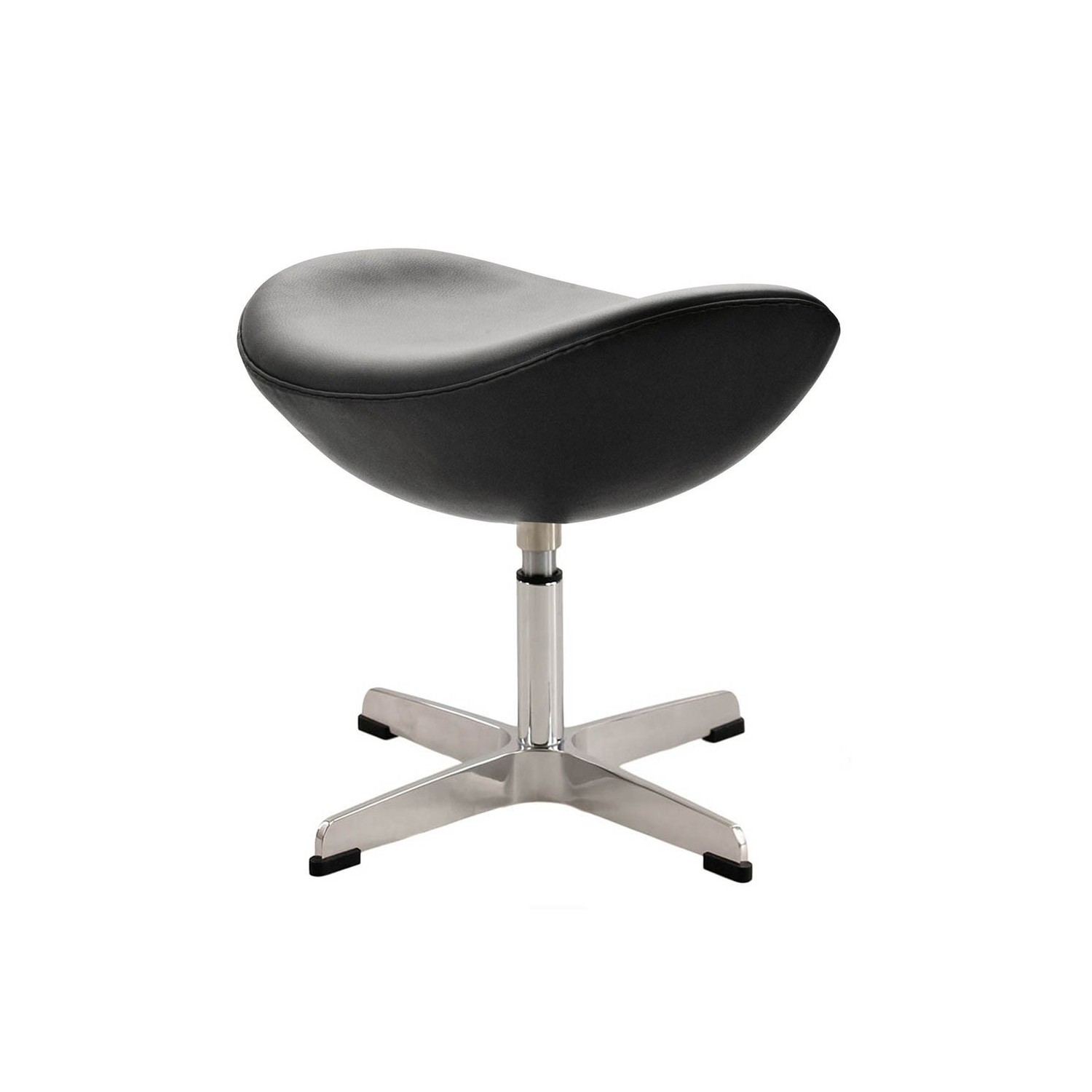 Réplique ottomane de la chaise Egg, en cuir par le designer Arne Jacobsen
