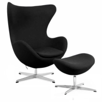 Egg Chair mit Fußstütze asu Kaschmir