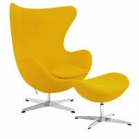 Réplica Silla Egg Chair con Reposapiés del diseñador Arne Jacobsen