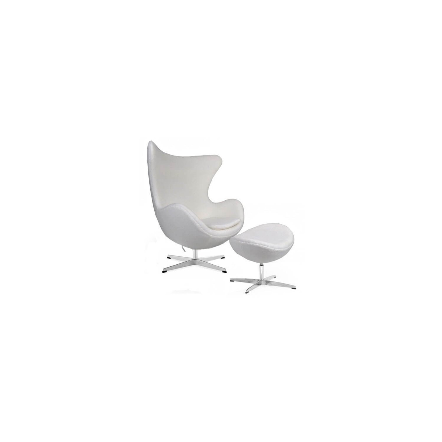 Replika židle na vejce s podnožkou od designéra Arne Jacobsen