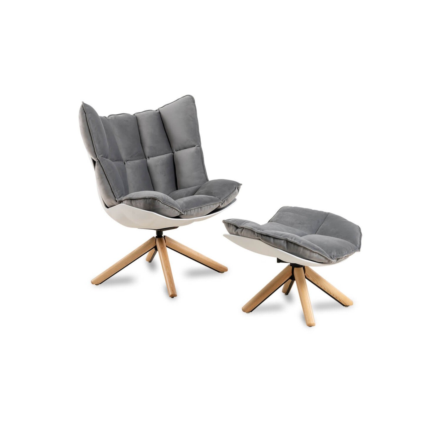Replica of the designer Husk Armchair with footrest by the magnificent designer Patricia Urquiola