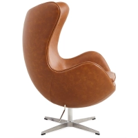 Replika fotela Egg Chair w stylu vintage z postarzanej skóry ekologicznej