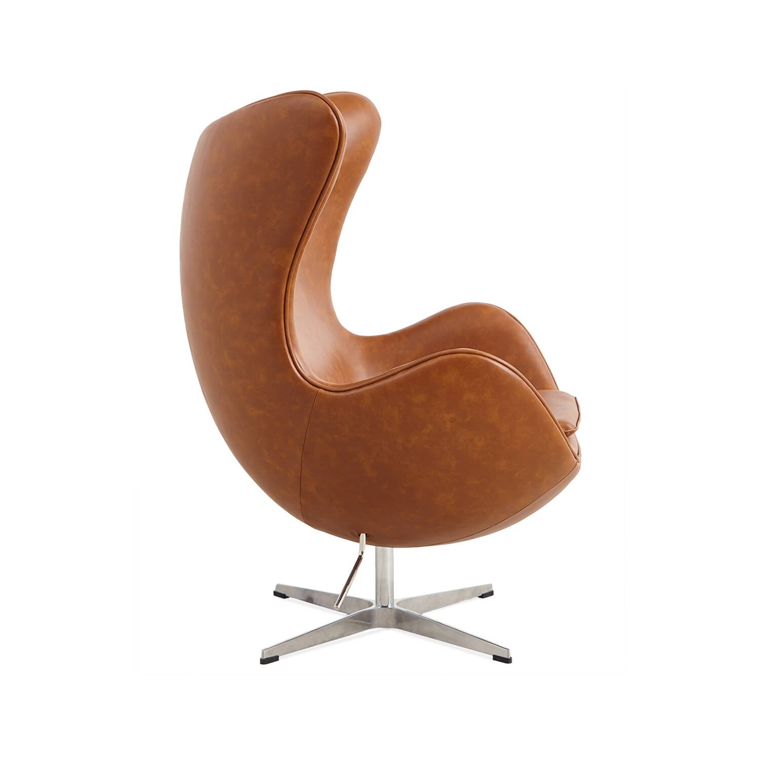 Replika fotela Egg Chair w stylu vintage z postarzanej skóry ekologicznej