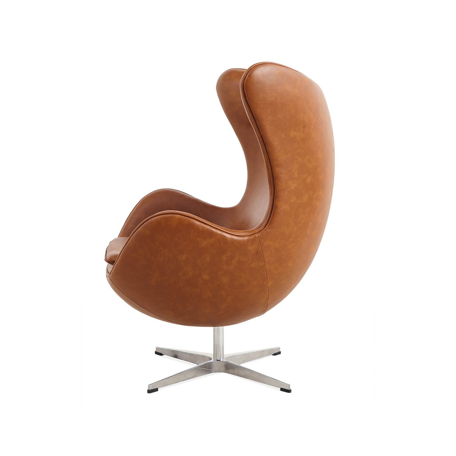 Replika fotela Egg Chair w stylu vintage z postarzanej skóry ekologicznej