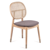 Silla Marsh en Ratán Natural y Cojín de Algodón estilo vintage