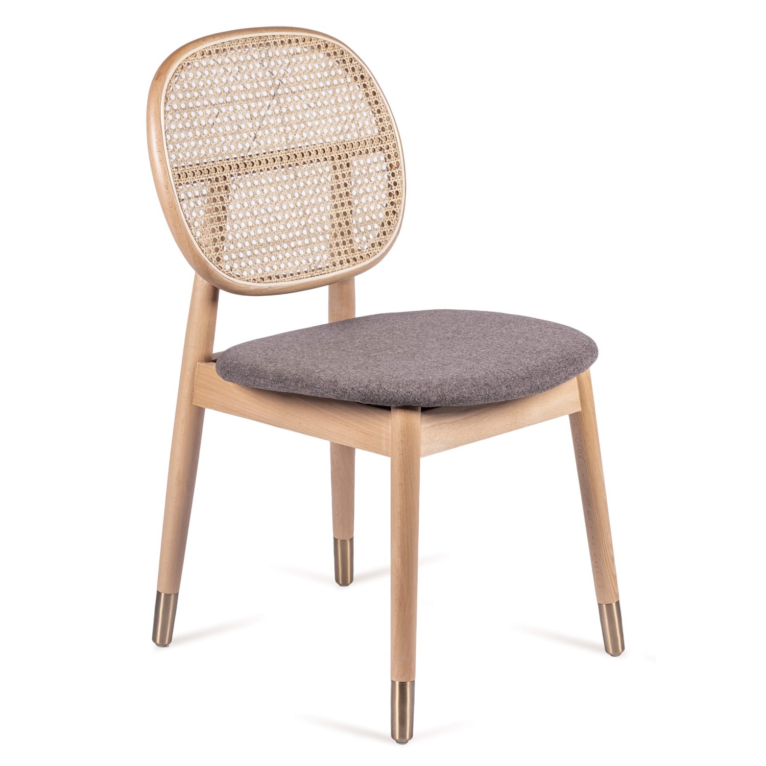 Silla Marsh en Ratán Natural y Cojín de Algodón estilo vintage