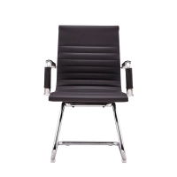 Chaise de Bureau Alu Lowback Fixed Edition en Similicuir