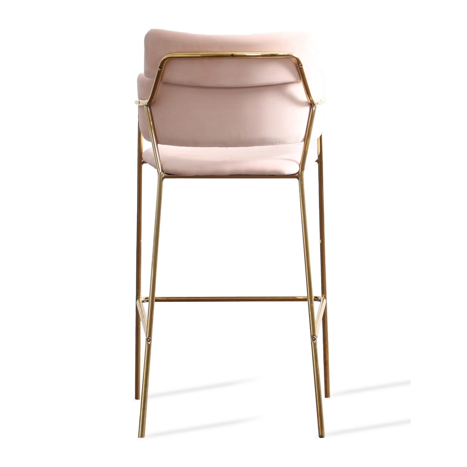 Taburete Alto Tapizado con Patas Doradas 