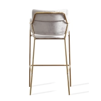 Taburete Alto Tapizado con Patas Doradas 