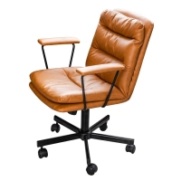 Bureaustoel bekleed met bruin kunstleer