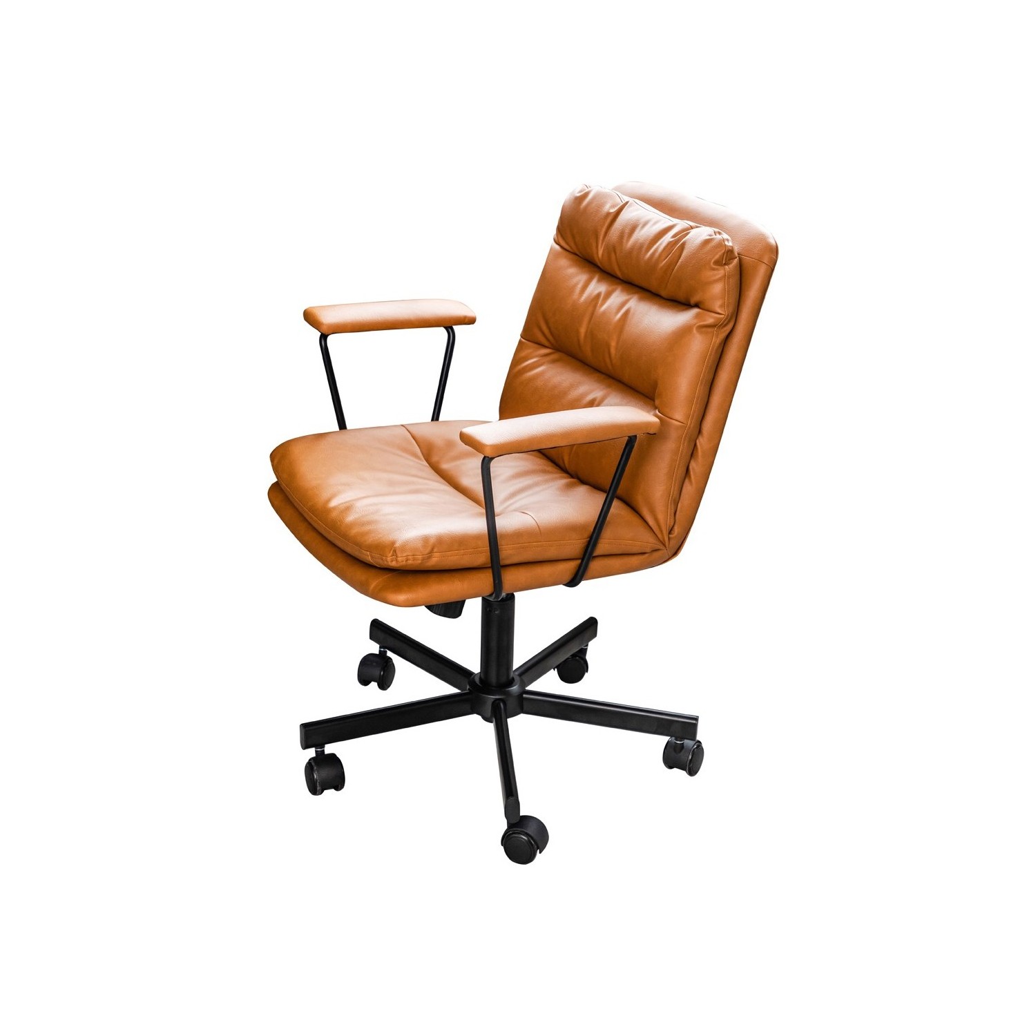 Sedia Da Ufficio Rivestita In Ecopelle Marrone