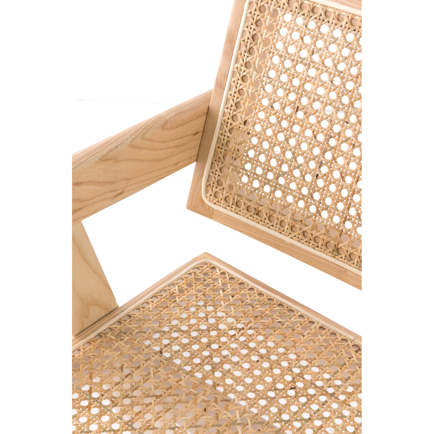Replica Chandigarh stoel met armen door ontwerper Pierre Jeanneret 