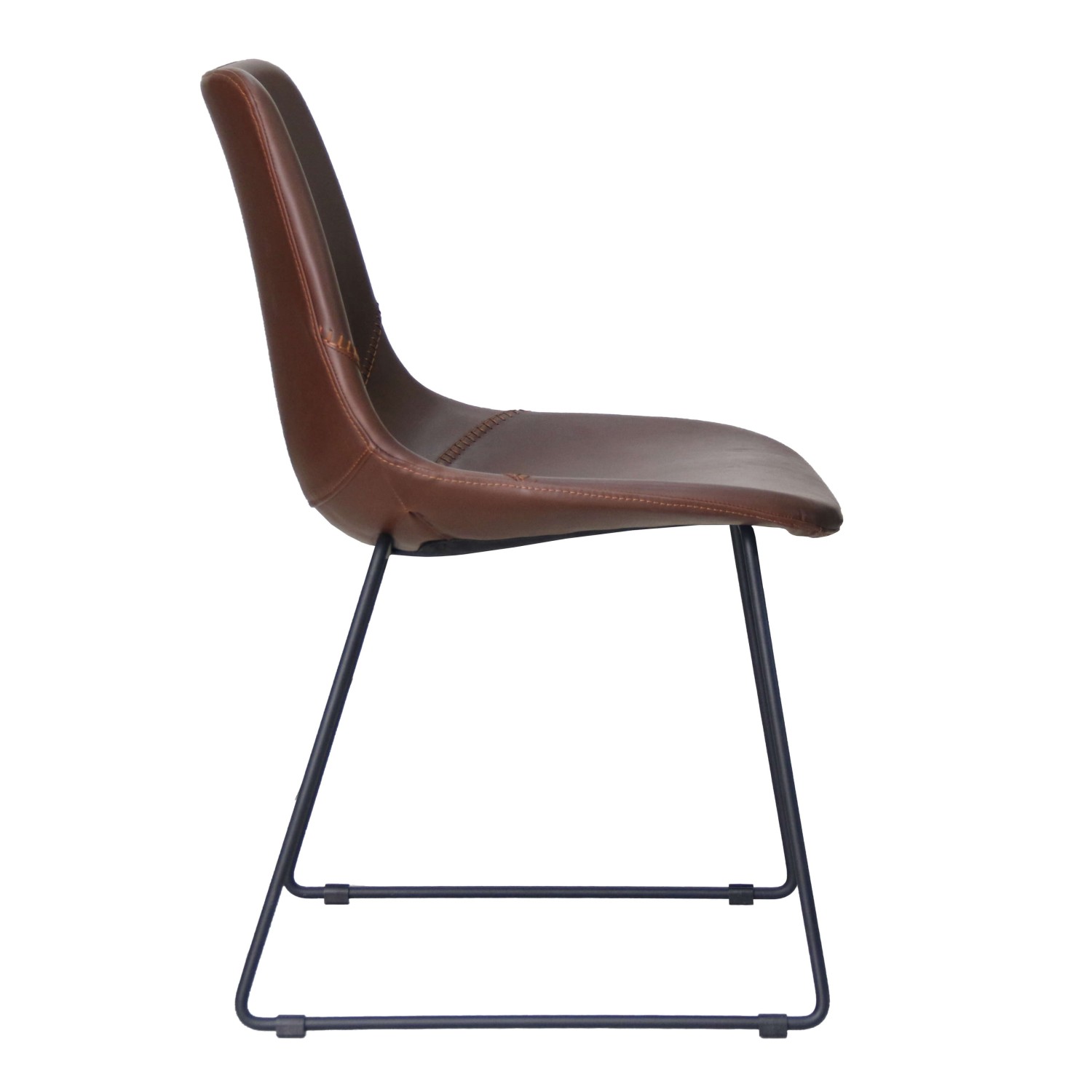 Chaise Industrielle "City" Rembourrée en Simili Cuir