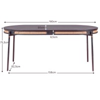 Glorious stół jadalny 180 cm z naturalnego rattanu