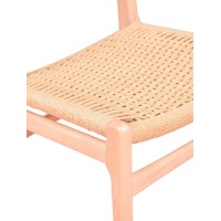 Chaise nordique Liam en bois de hêtre et corde naturelle