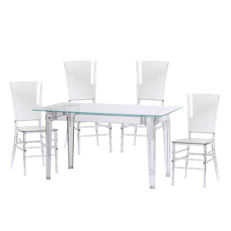 Pack Table Ghost 120cm Et 4 Chaises Felipe Ghost