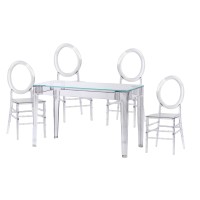 Pack Mesa Ghost 120cm Y 4 Sillas Felipe Ghost