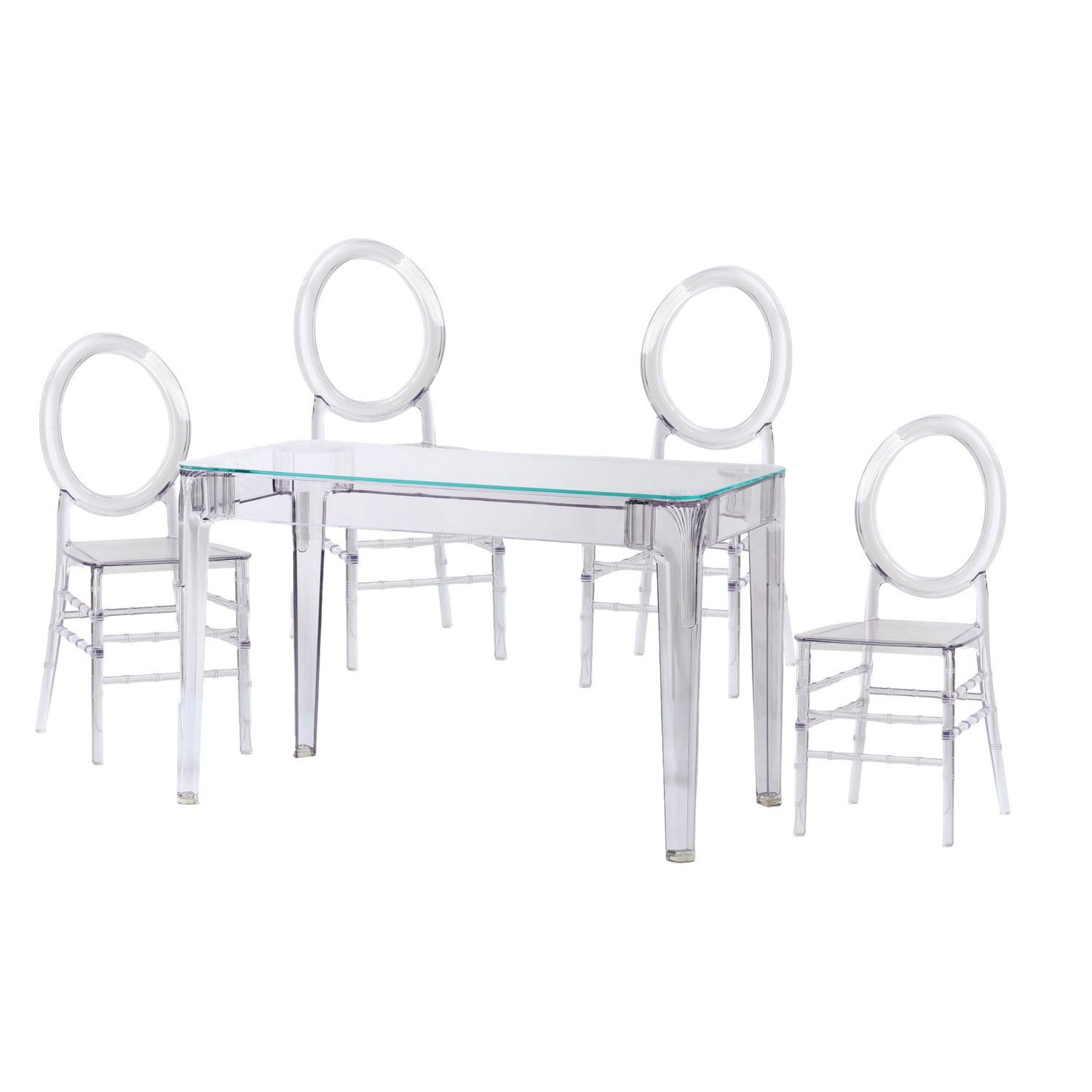 Balíček Ghost Stůl 120 cm a 4 židle Felipe Ghost