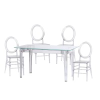 Pack Tavolo Ghost 120cm E 4 Sedie Felipe Ghost