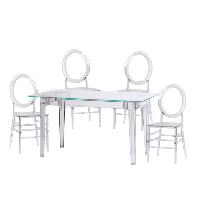 Pack Ghost Bord 120cm Och 4 Felipe Ghost Stolar
