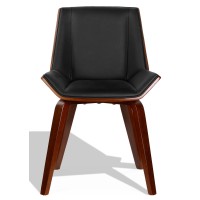 Nordic Plywood S Stuhl mit Kunstleder und Nussbaumkissen