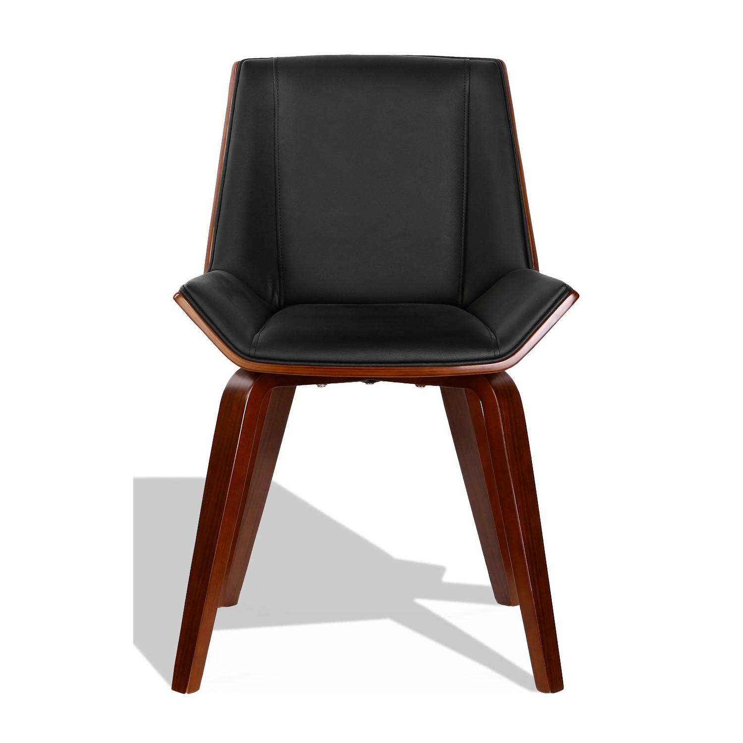 Sedia Nordic Plywood S con cuscino in similpelle e noce