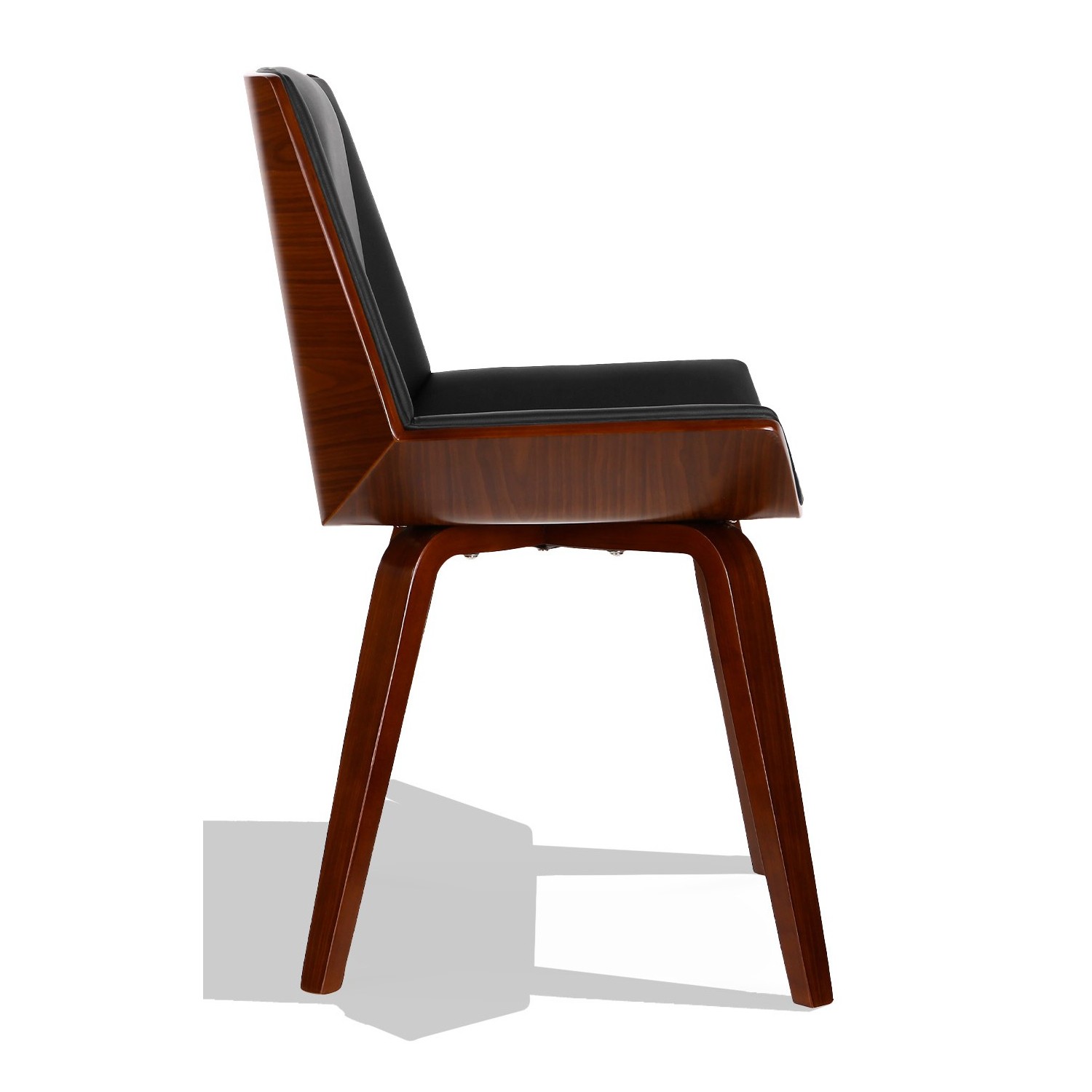 Chaise Nordic Plywood S avec similicuir et coussin en noyer