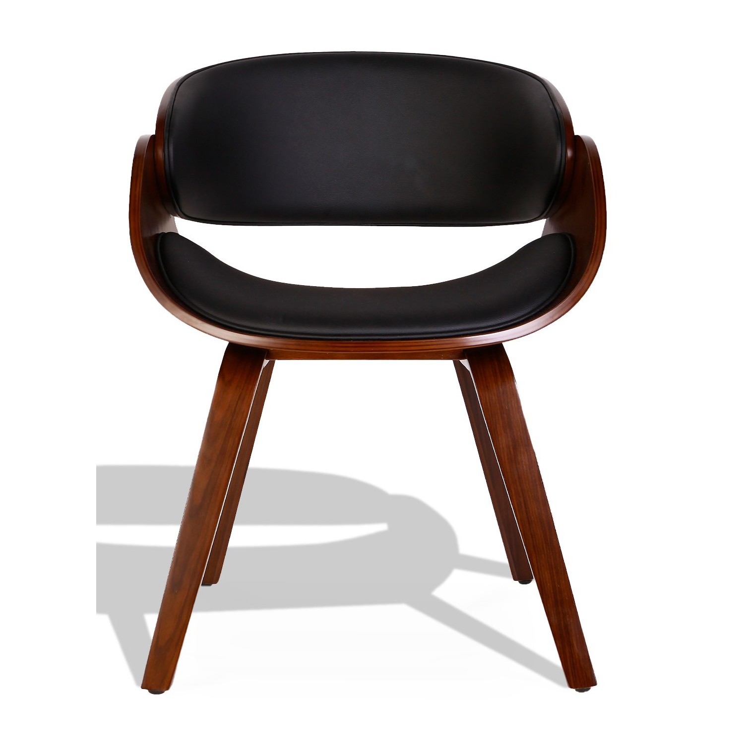 Nordic Burrow S chair with leatherette cushion in walnut wood
