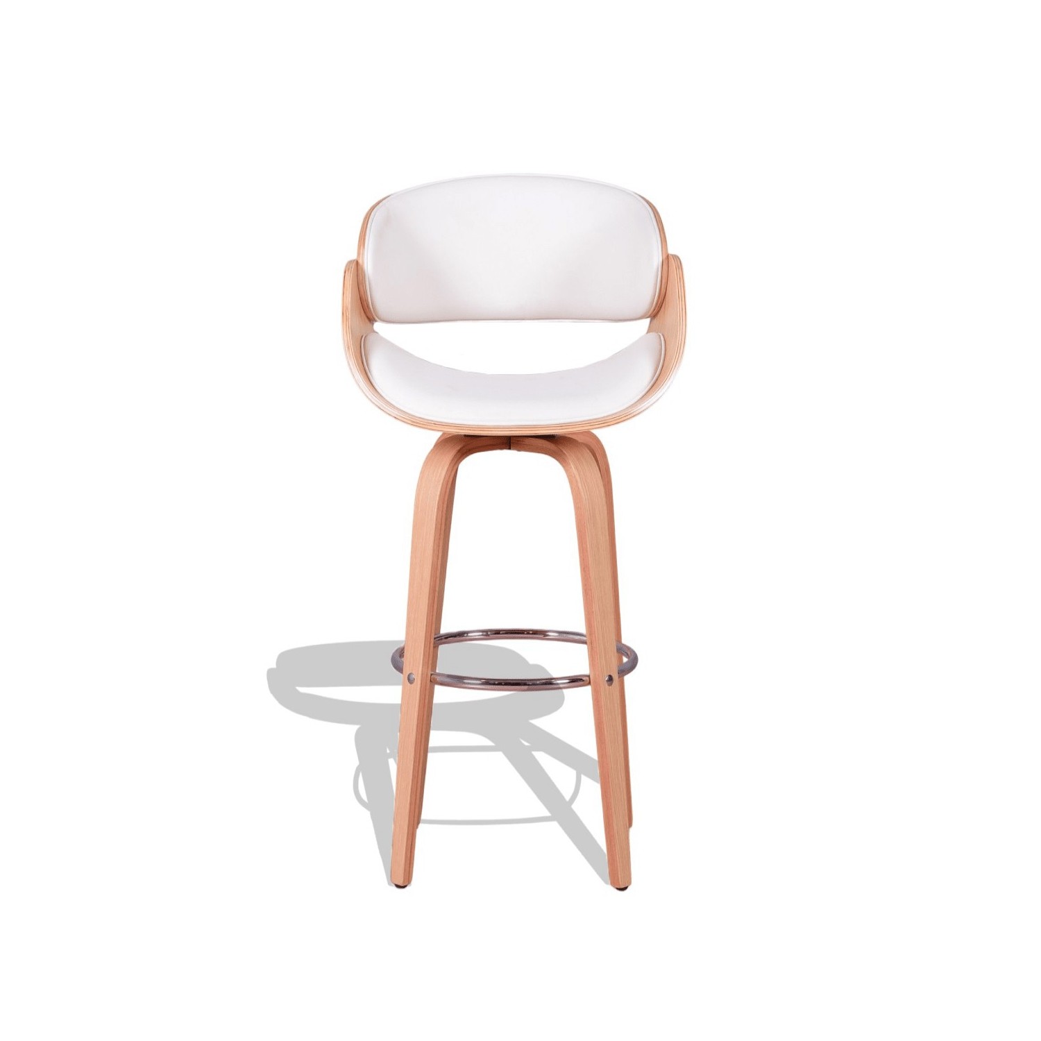 Tabouret Burrow en bois d'érable et coussin en similicuir
