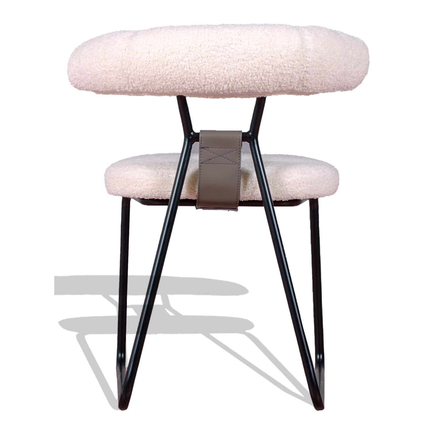 Cadeira de design Oxford estofada em bouclé