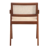 Réplique de la chaise Chandigarh avec accoudoirs du designer Pierre Jeanneret 