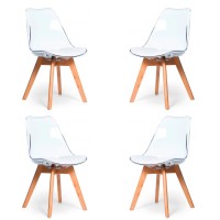 PACK 4 CHAISES VERONA TRANSPARENTES